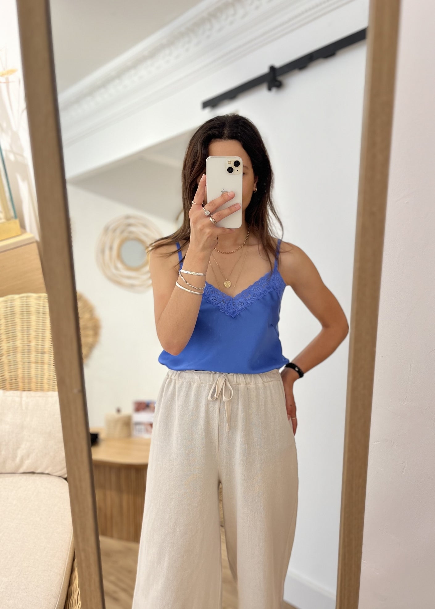 Top pippa bretelles Uni dentelle JEAN