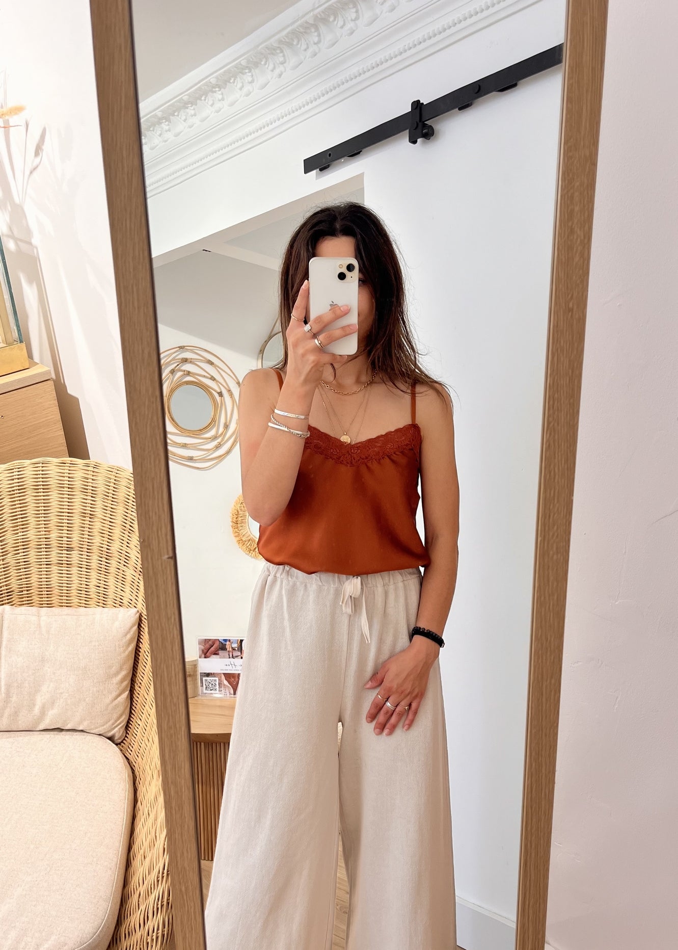 Top pippa bretelles Uni dentelle TERRACOTA