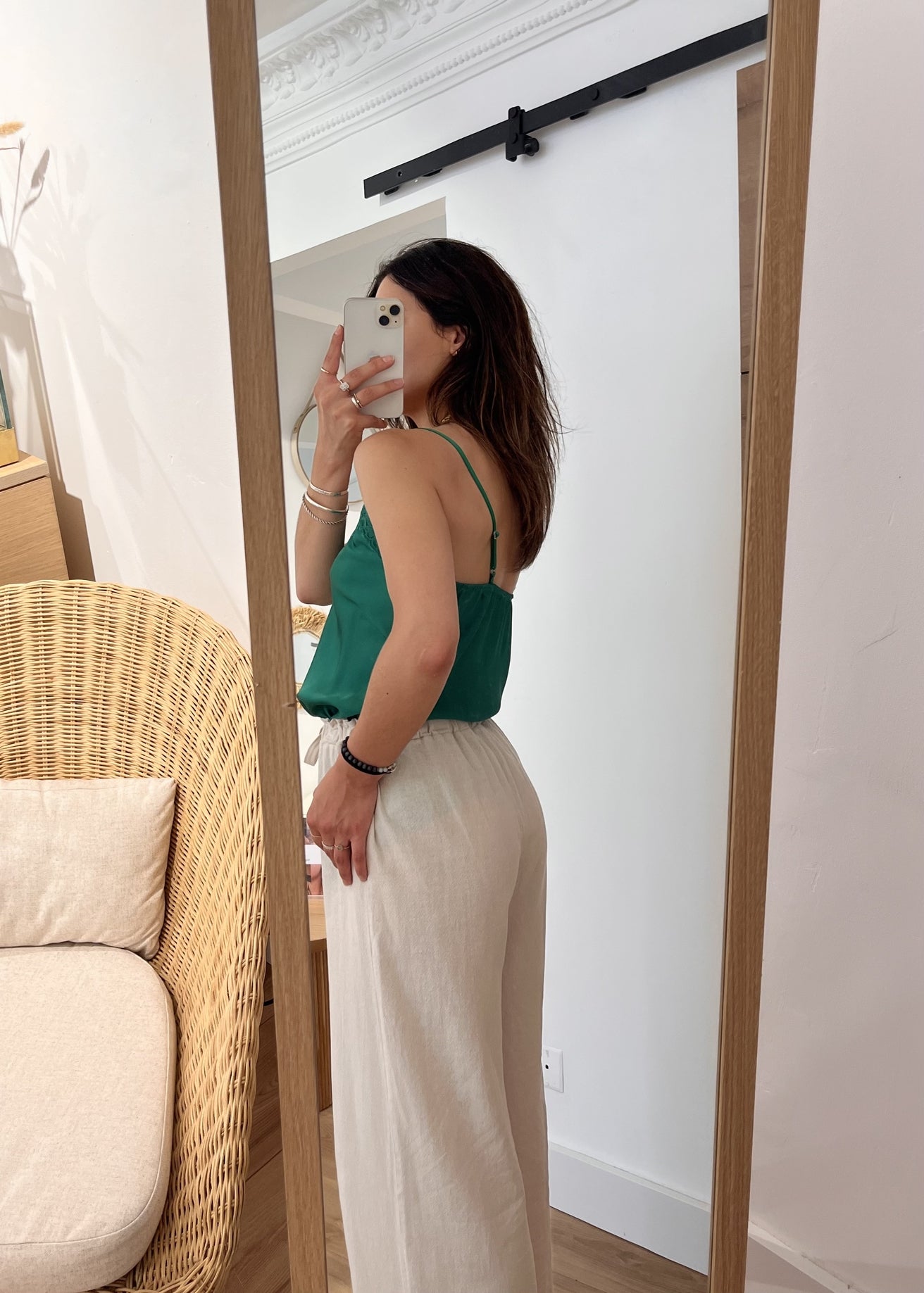 Top pippa bretelles Uni dentelle VERT GUCCI