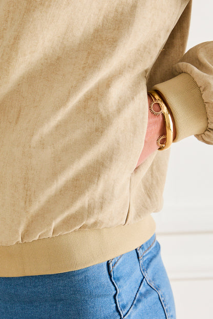 Veste bomber beige zippée TAUPE