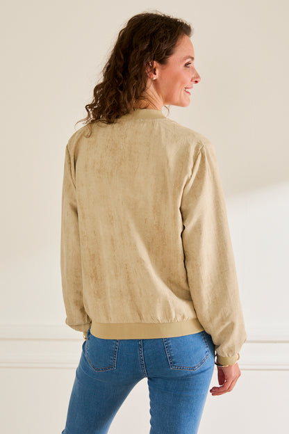 Veste bomber beige zippée TAUPE