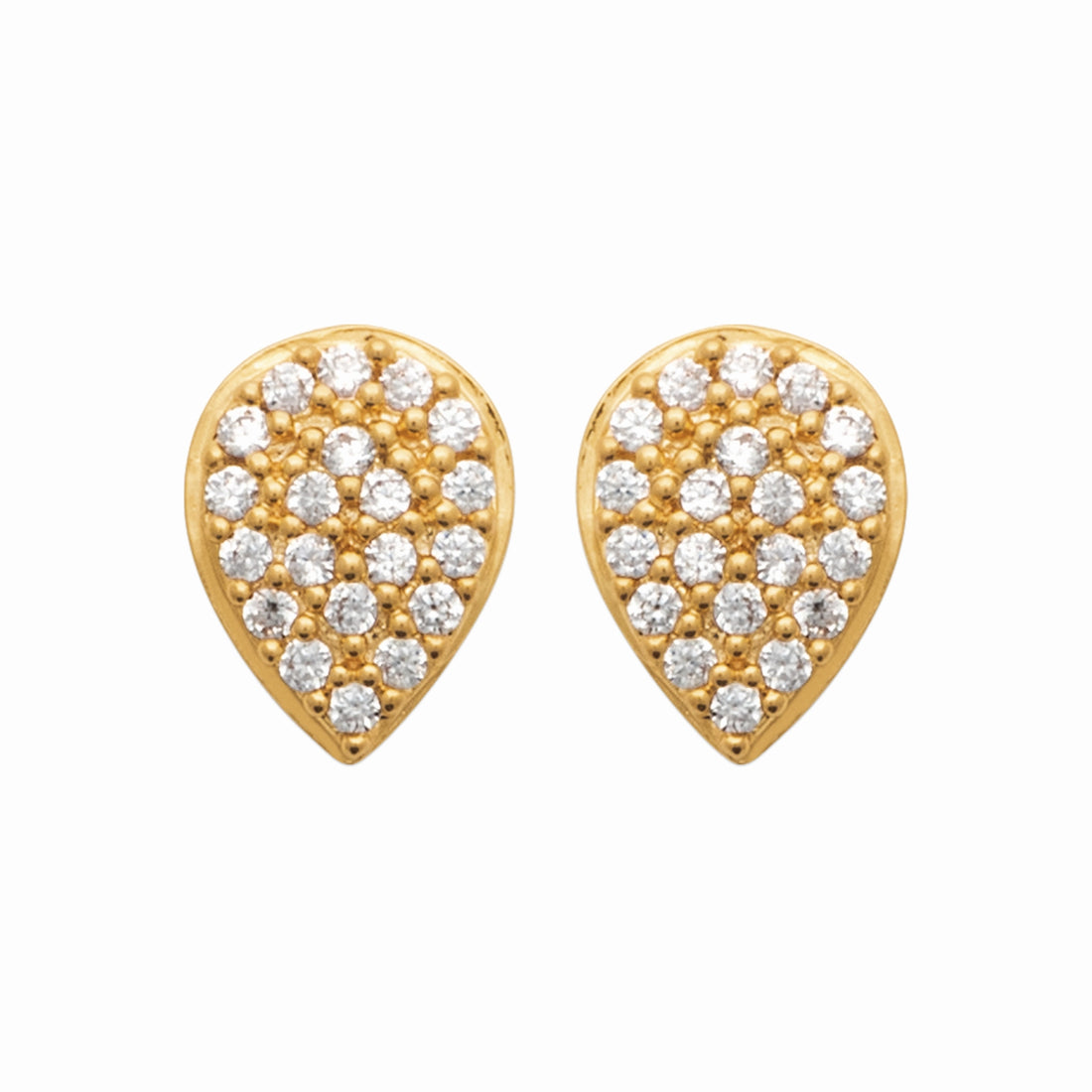 Puces plaque or &amp; brillants 