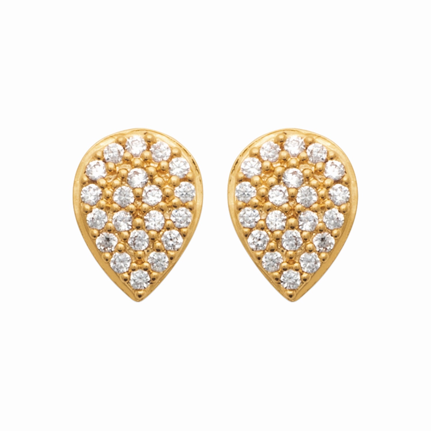 Puces plaque or &amp; brillants 