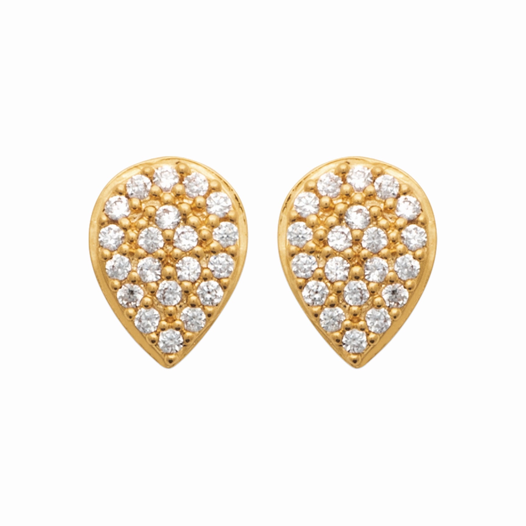 Puces plaque or & brillants 
