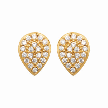 Puces plaque or & brillants 