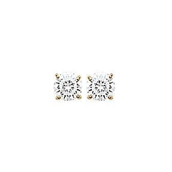Puces plaque or &amp; brillants 