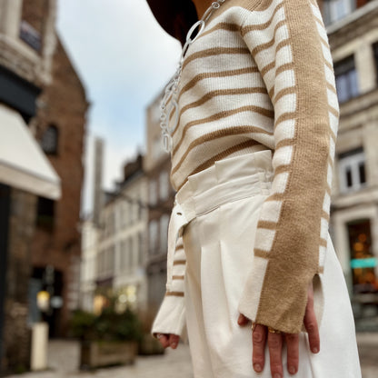 Pull rayé TAUPE RAYE