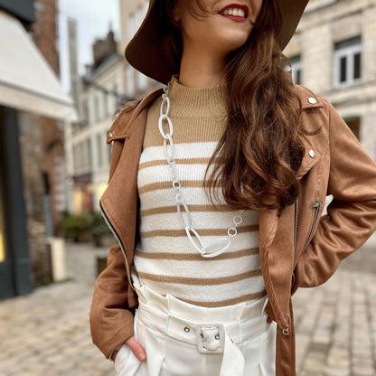 Pull rayé VERT BRESIL RAYE