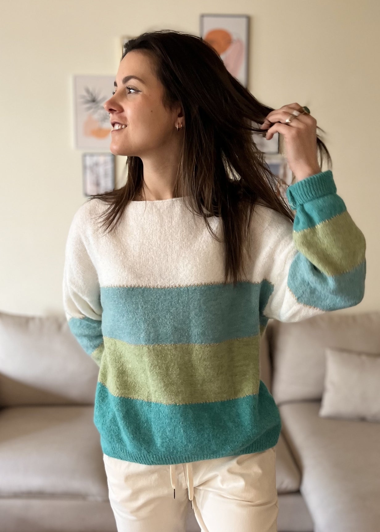 Pull stéphanie MULTI BLEU