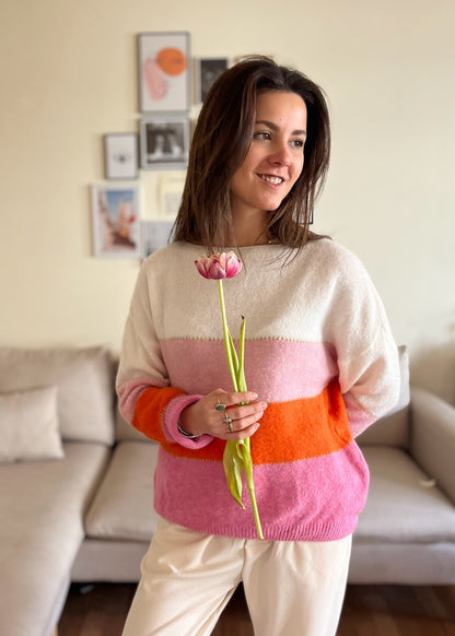 Pull stéphanie MULTI ROSE