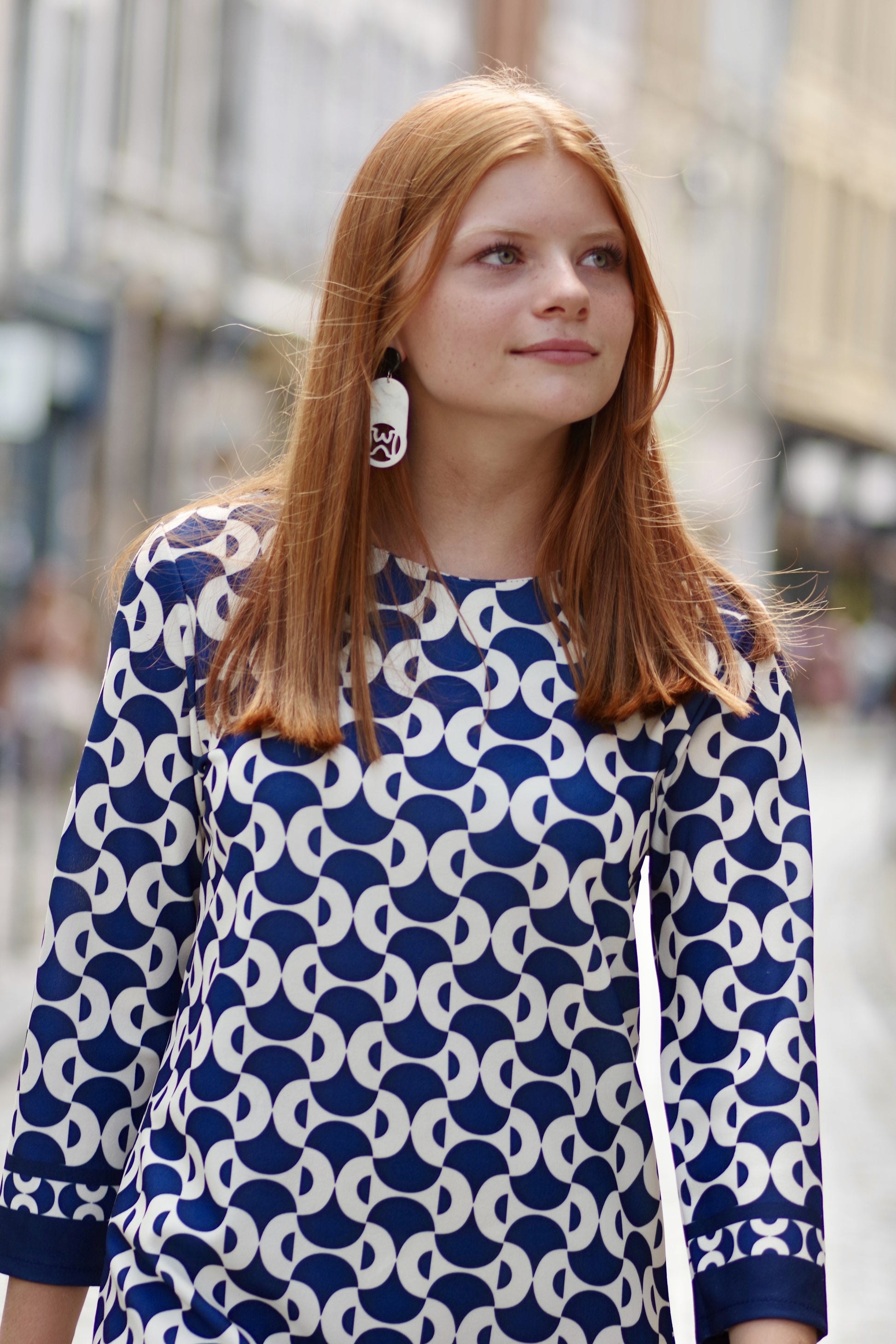 Robe courte à motifs Danie NAVY