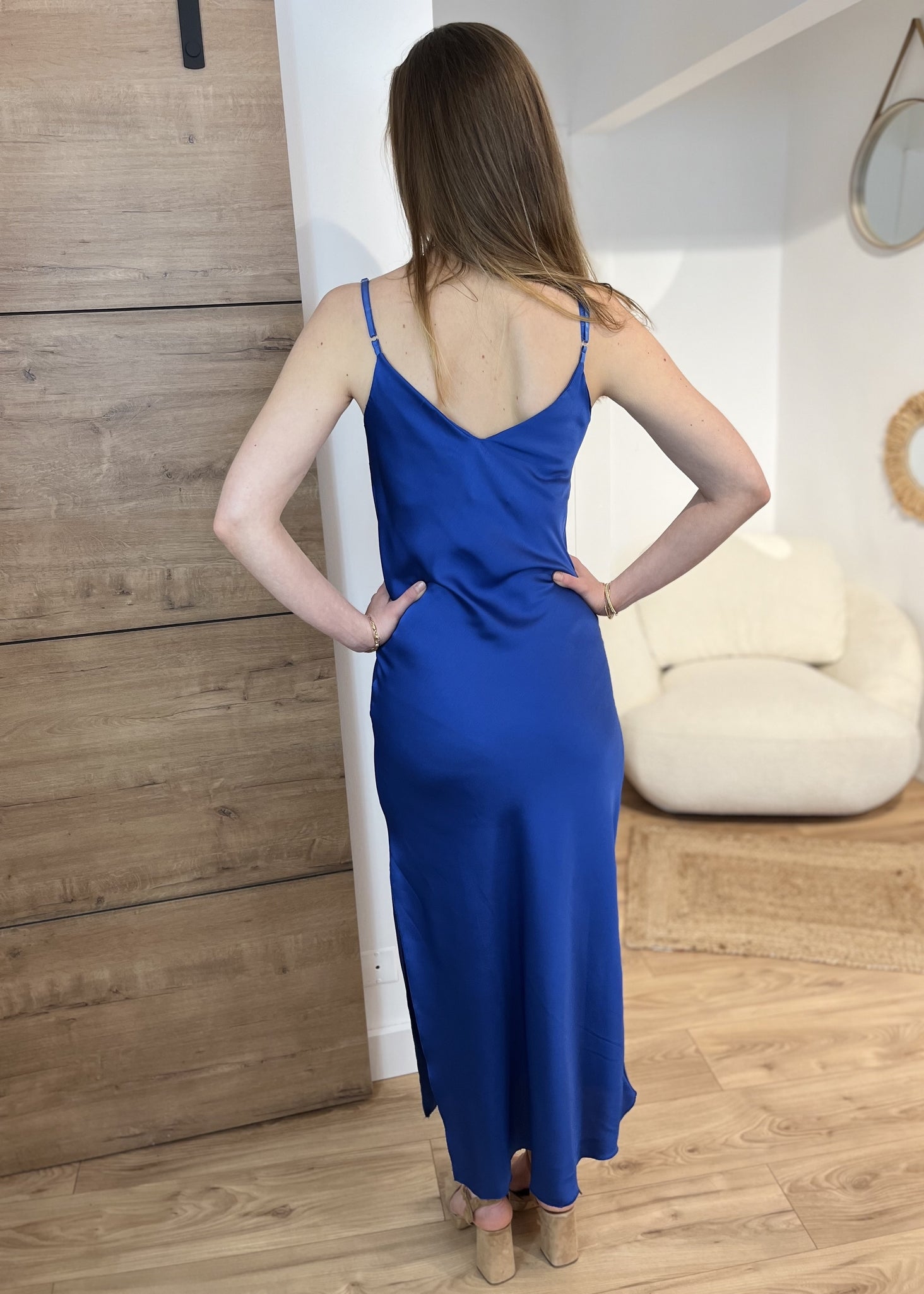 Robe longue plissée unie Armelle ROYAL