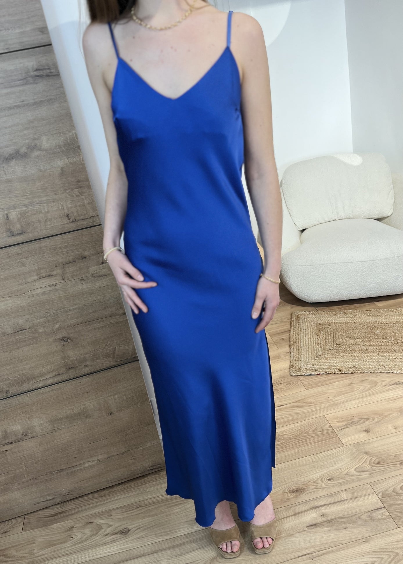 Robe longue plissée unie Armelle ROYAL