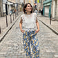 Pantalon fluide imprimé BLEU