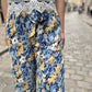 Pantalon fluide imprimé BLEU