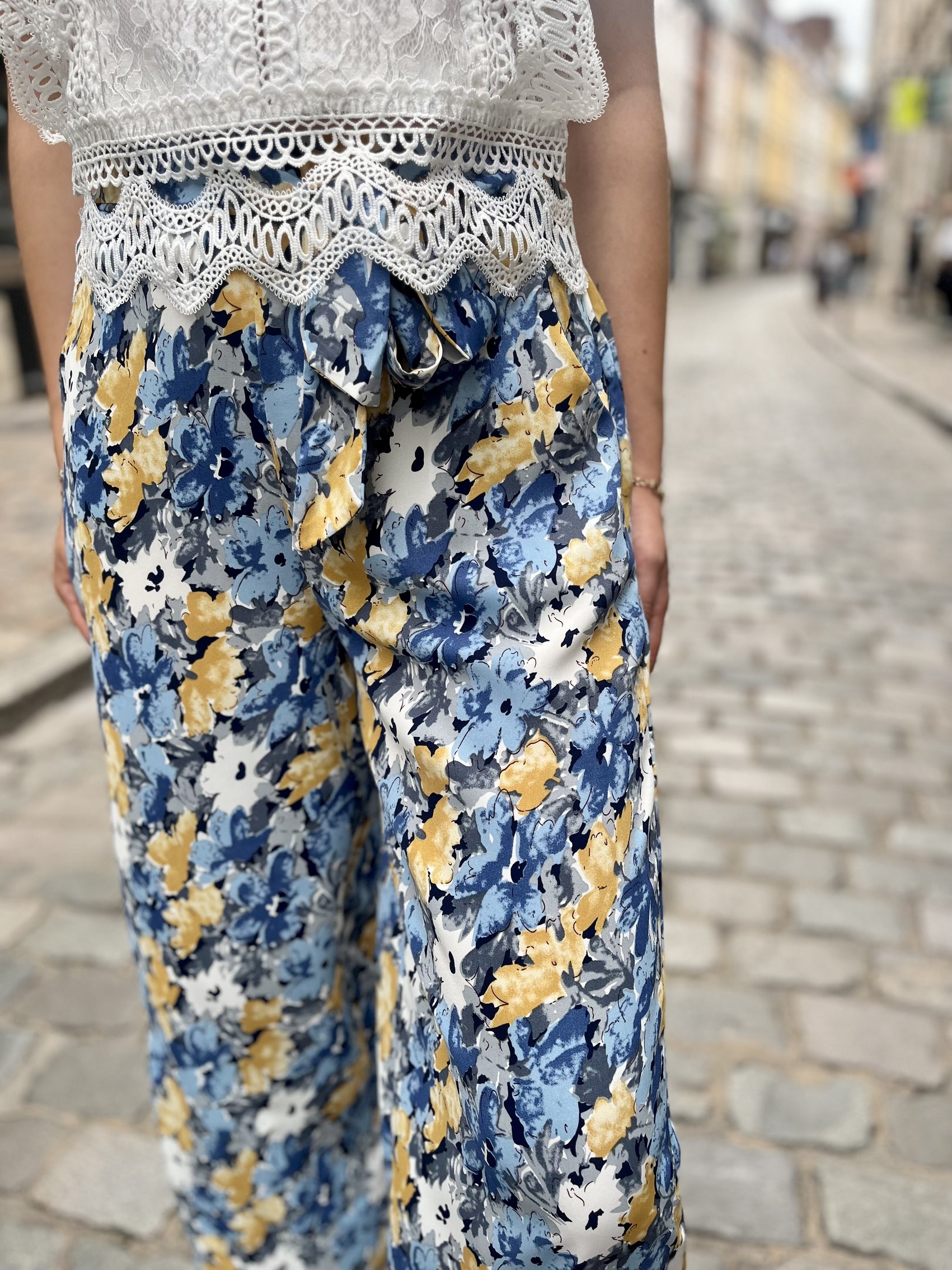 Pantalon fluide imprimé BLEU
