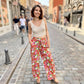 Pantalon fluide imprimé ROUGE
