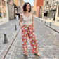 Pantalon fluide imprimé ROUGE