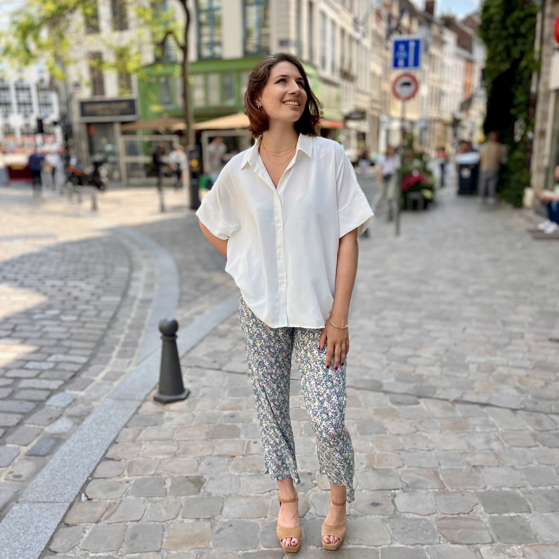 Pantalon fluide imprimé VERT