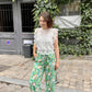 Pantalon fluide imprimé VERT
