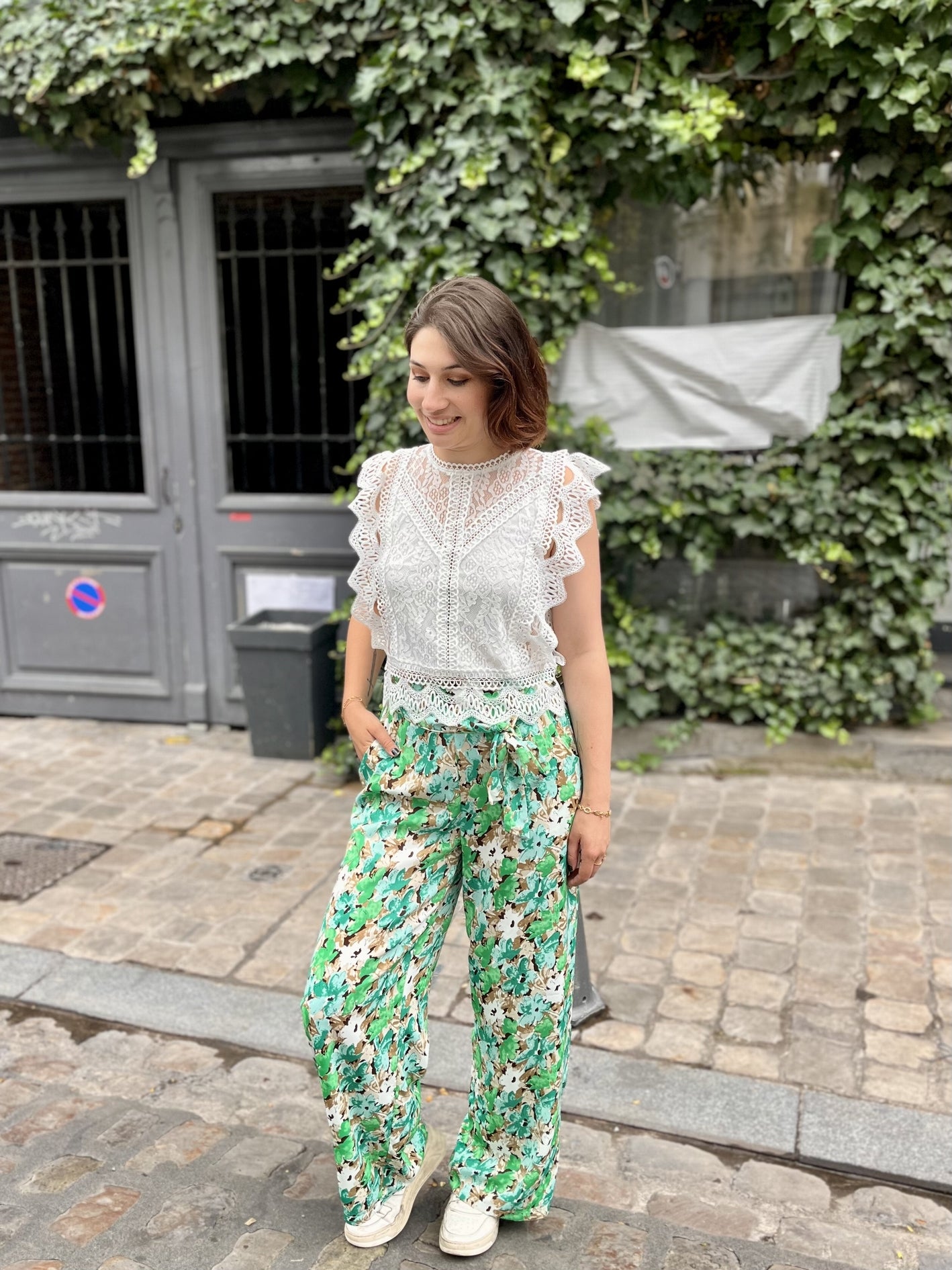 Pantalon fluide imprimé VERT