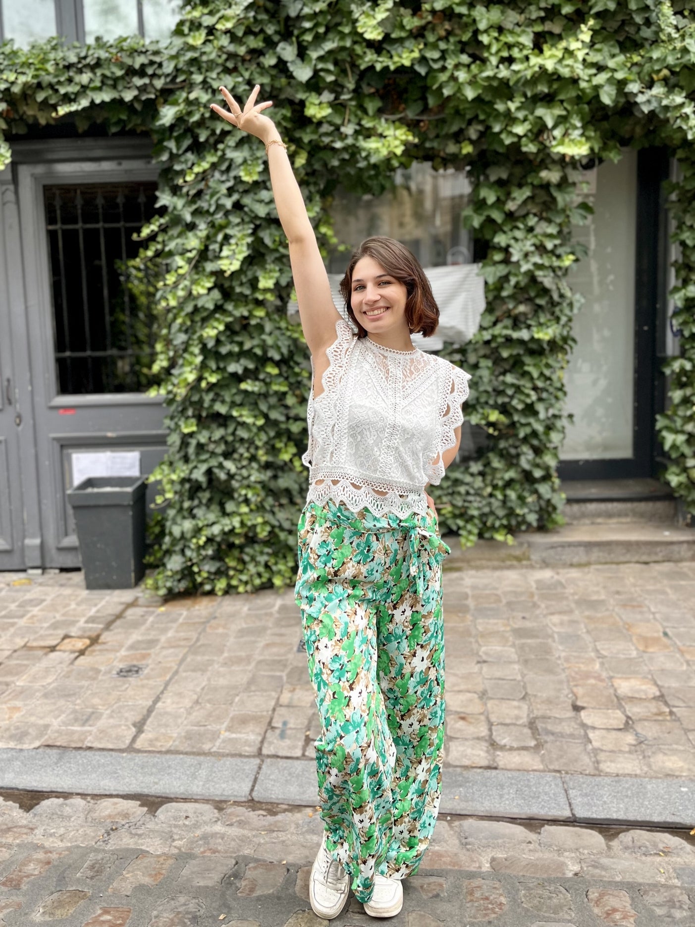 Pantalon fluide imprimé VERT