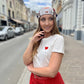 Tee shirt BLANC COEUR ROUGE