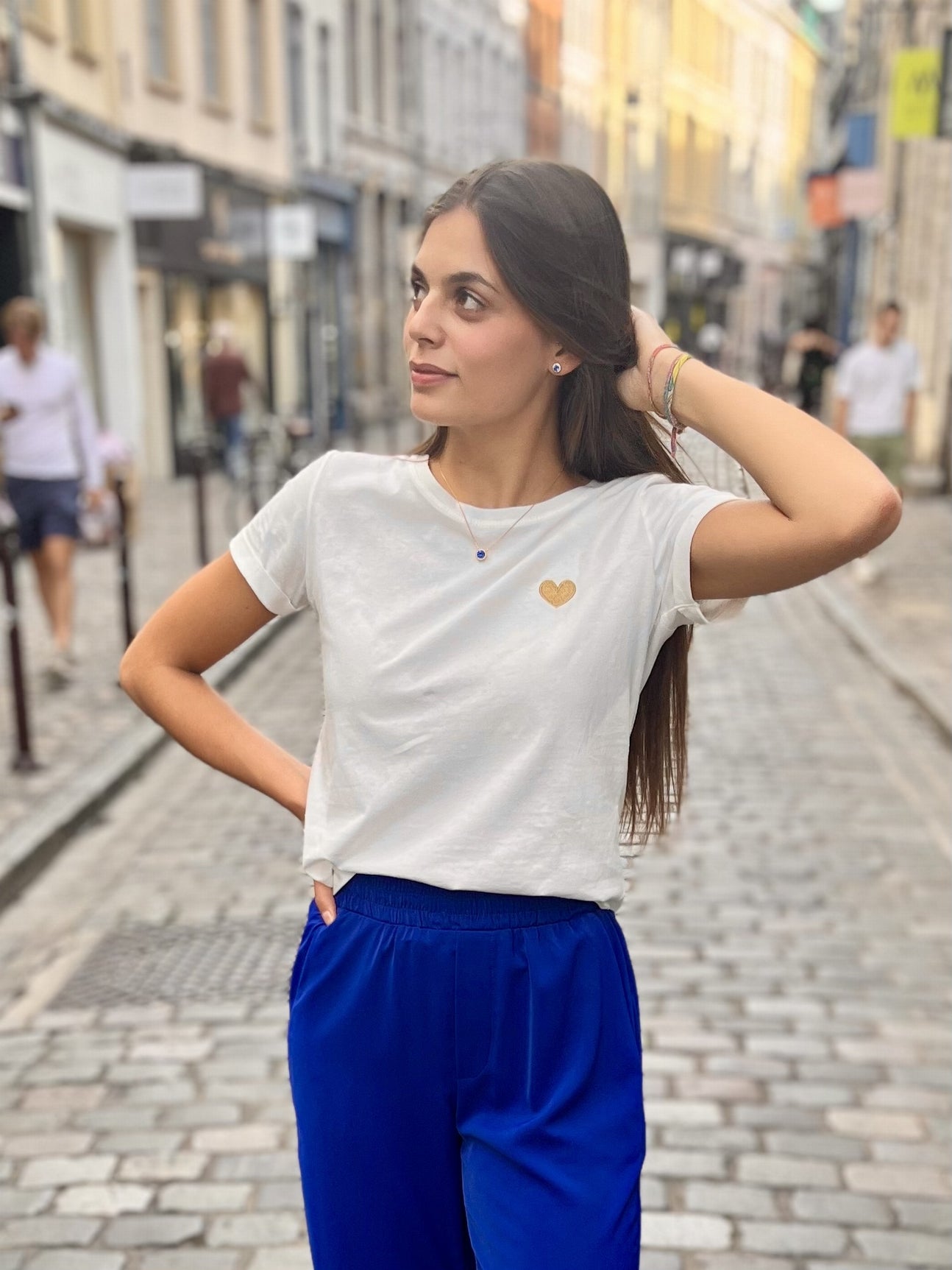 Tee shirt	coeur BLANC COEUR OR