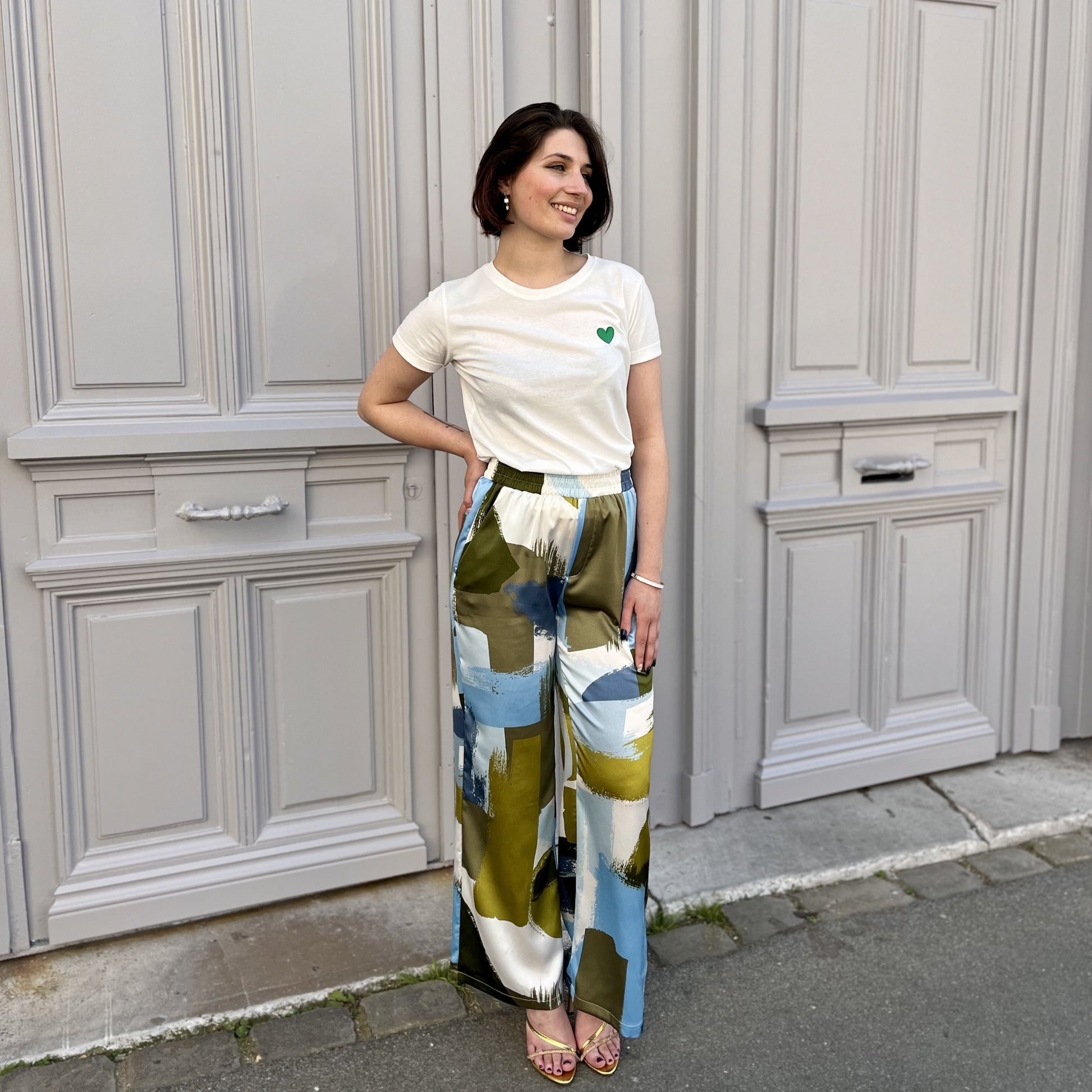 Tee shirt	coeur BLANC COEUR VERT