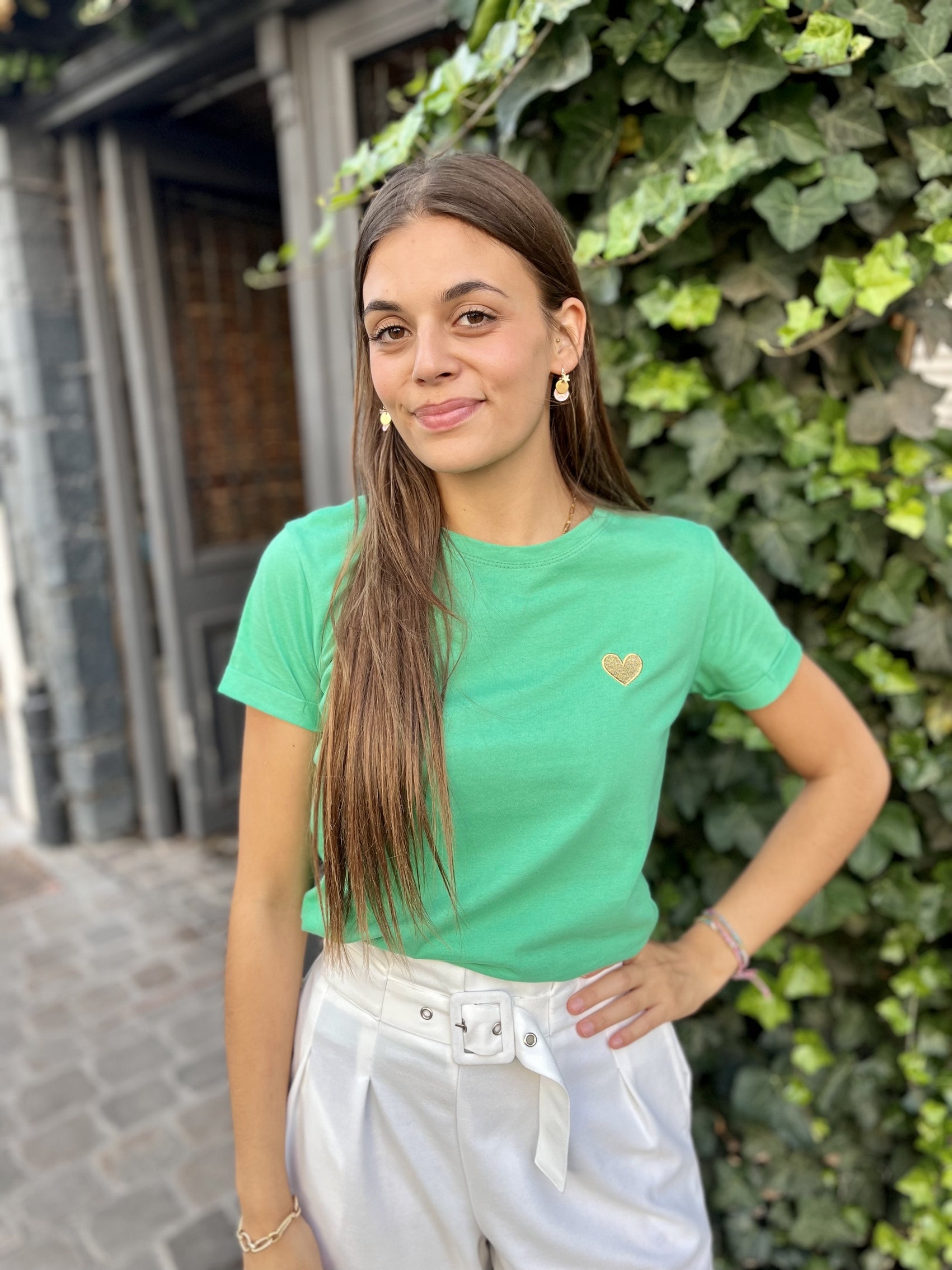 Tee shirt	coeur VERT COEUR OR