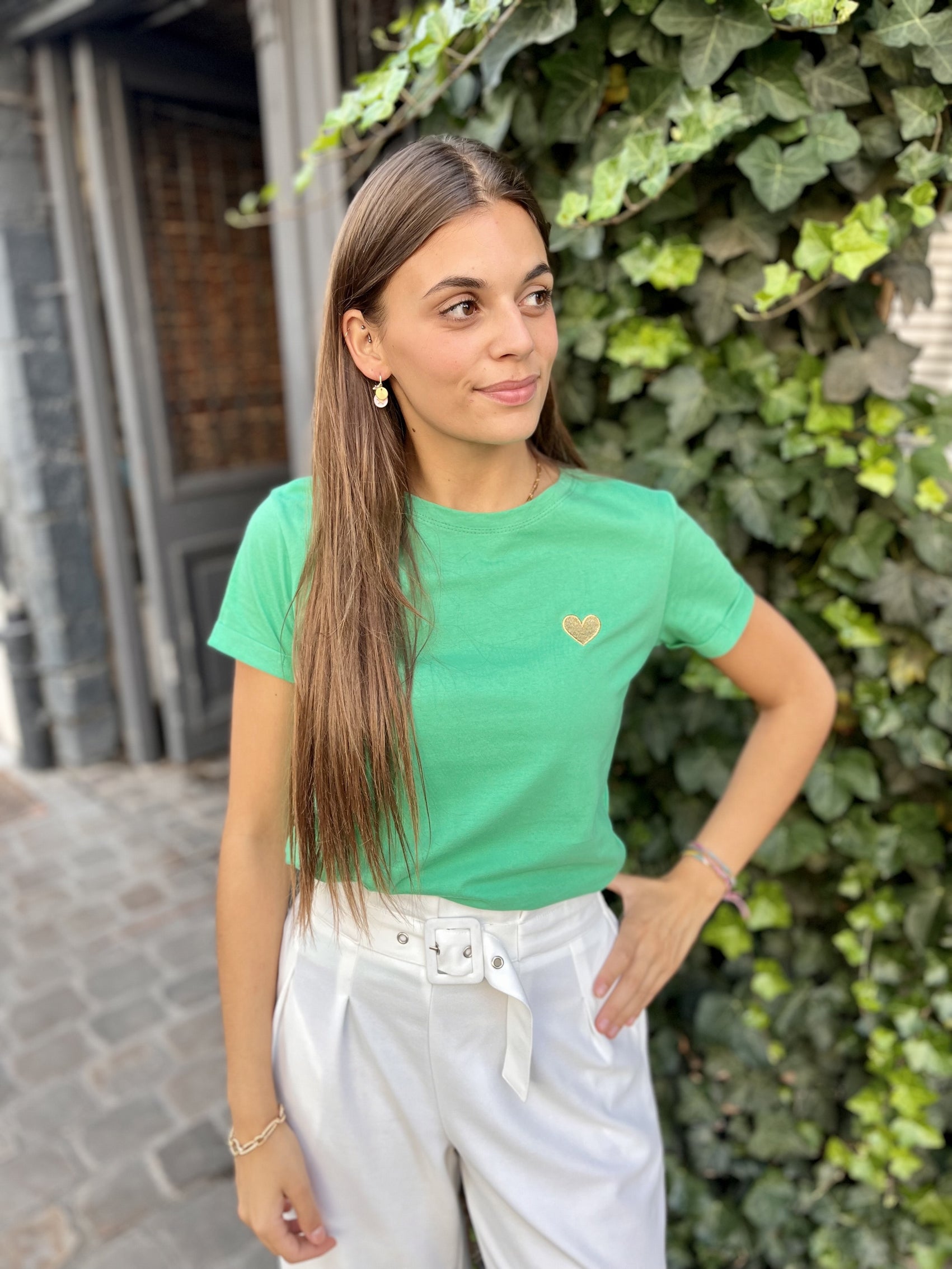 Tee shirt	coeur VERT COEUR OR