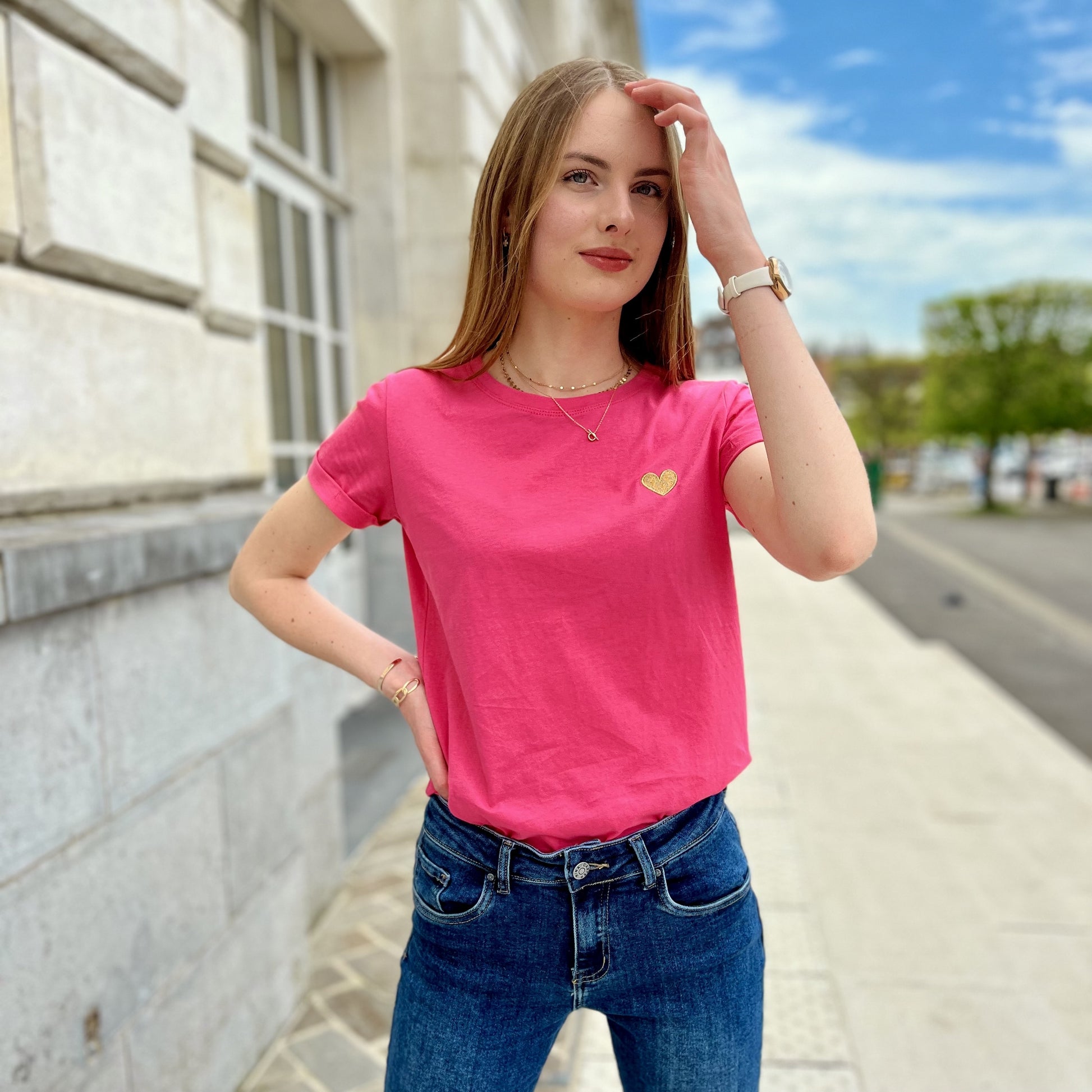 Tee shirt FRAMBOISE/DORE